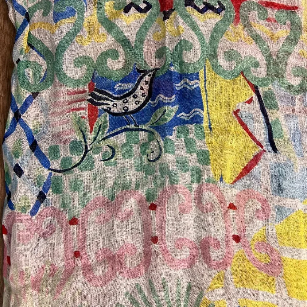Collier Campbell Vintage 1980 Colorful Summer Scarf